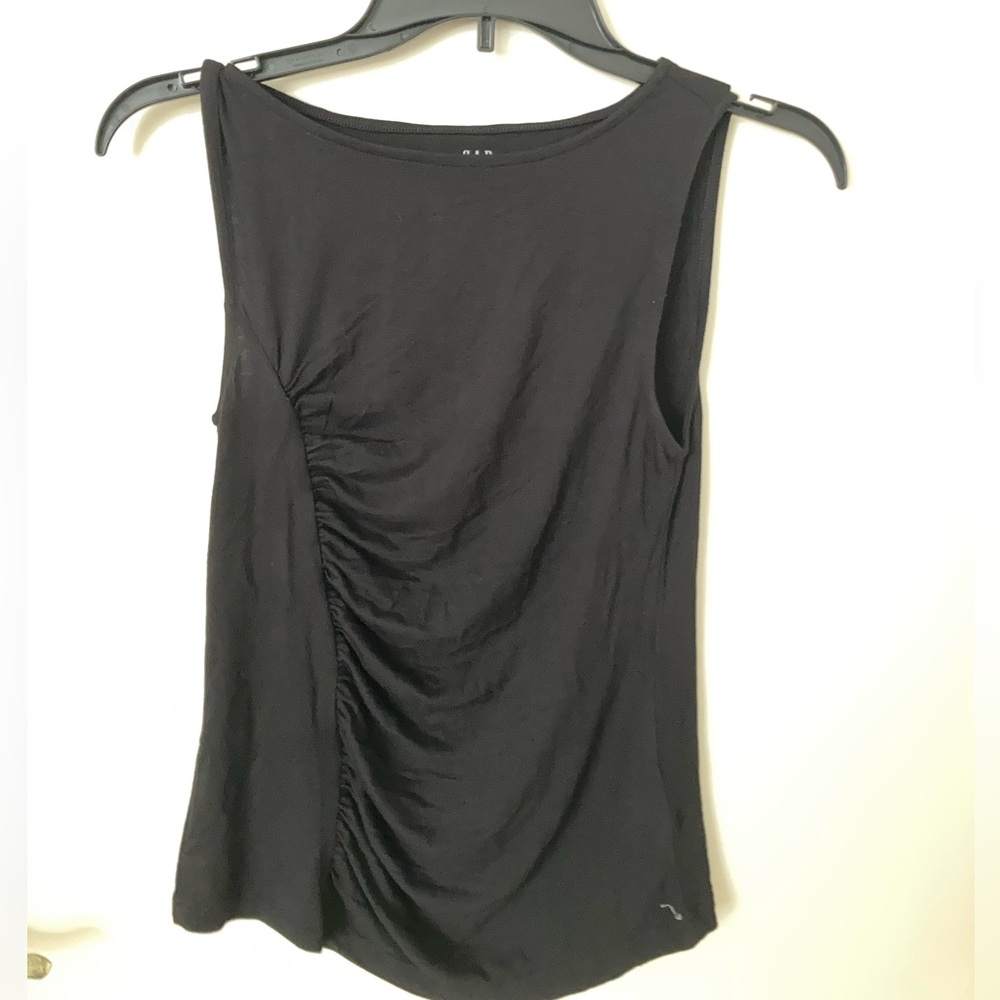 GAP Black Ruched Tank Top